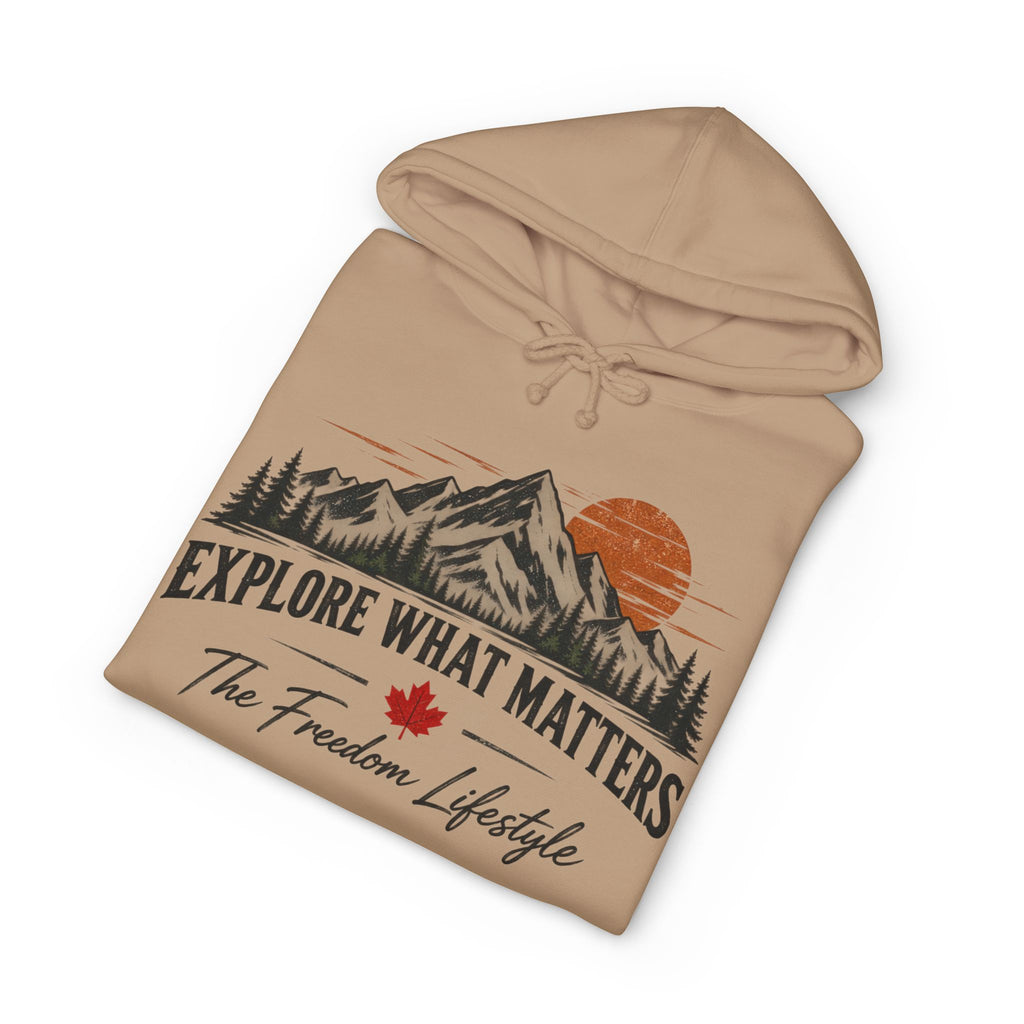 Explore What Matters Freedom Lifestyle Mountain Sunset Hoodie