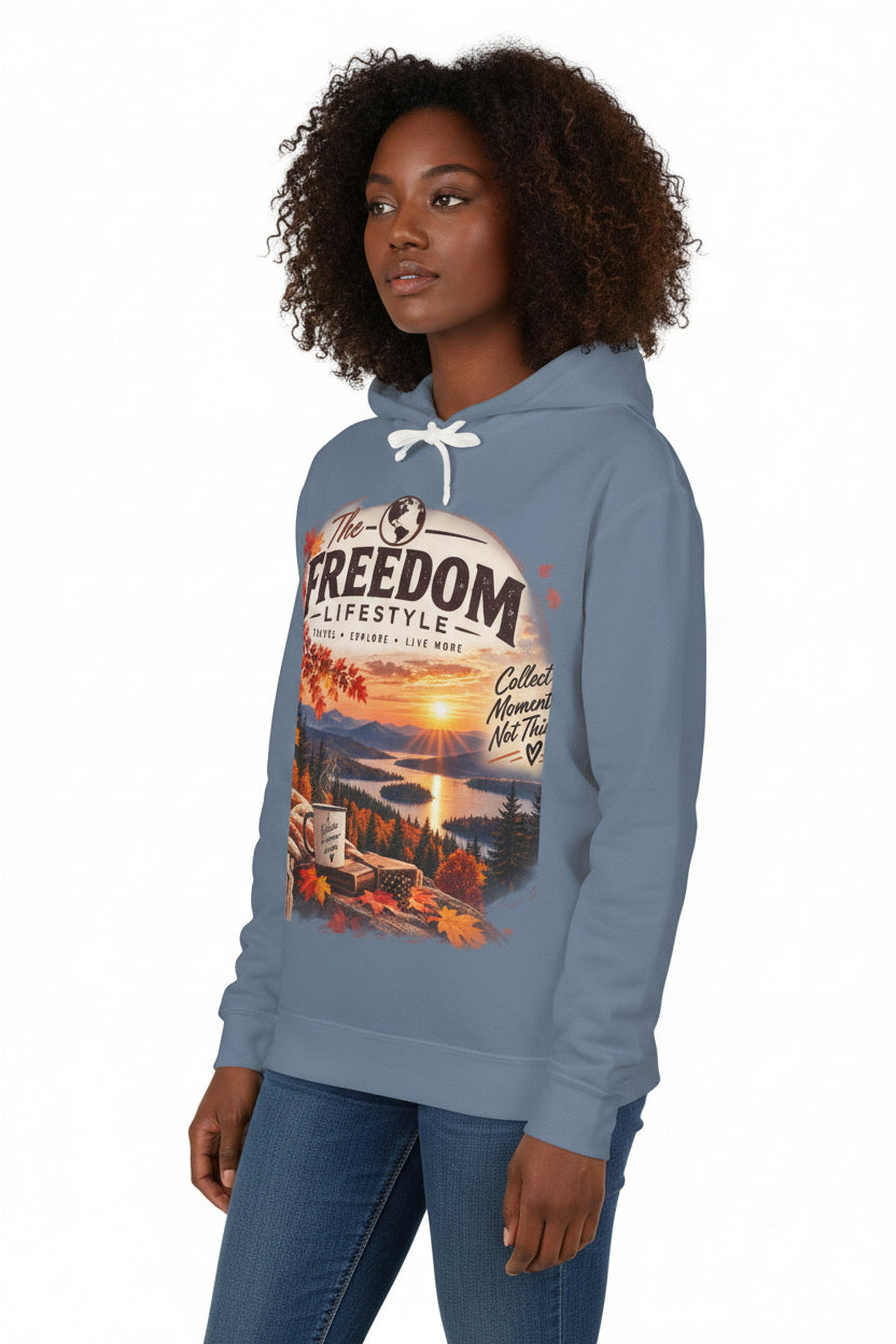 Freedom Lifestyle Hoodie — Autumn Sunset Scenic Hooded Sweatshirt
