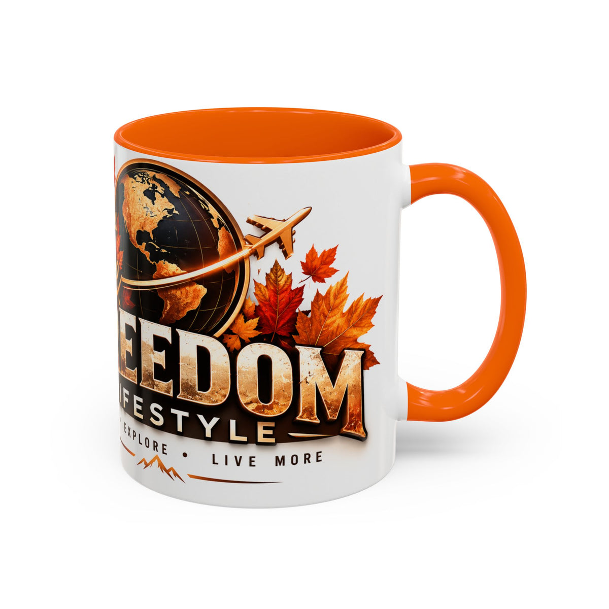 Freedom Lifestyle Accent Coffee Mug – Travel, Explore, Live More Design