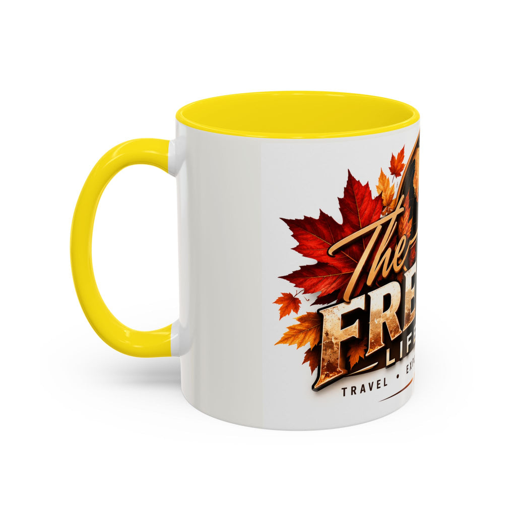 Freedom Lifestyle Coffee Mug — Travel, Explore, Live More Accent Mug