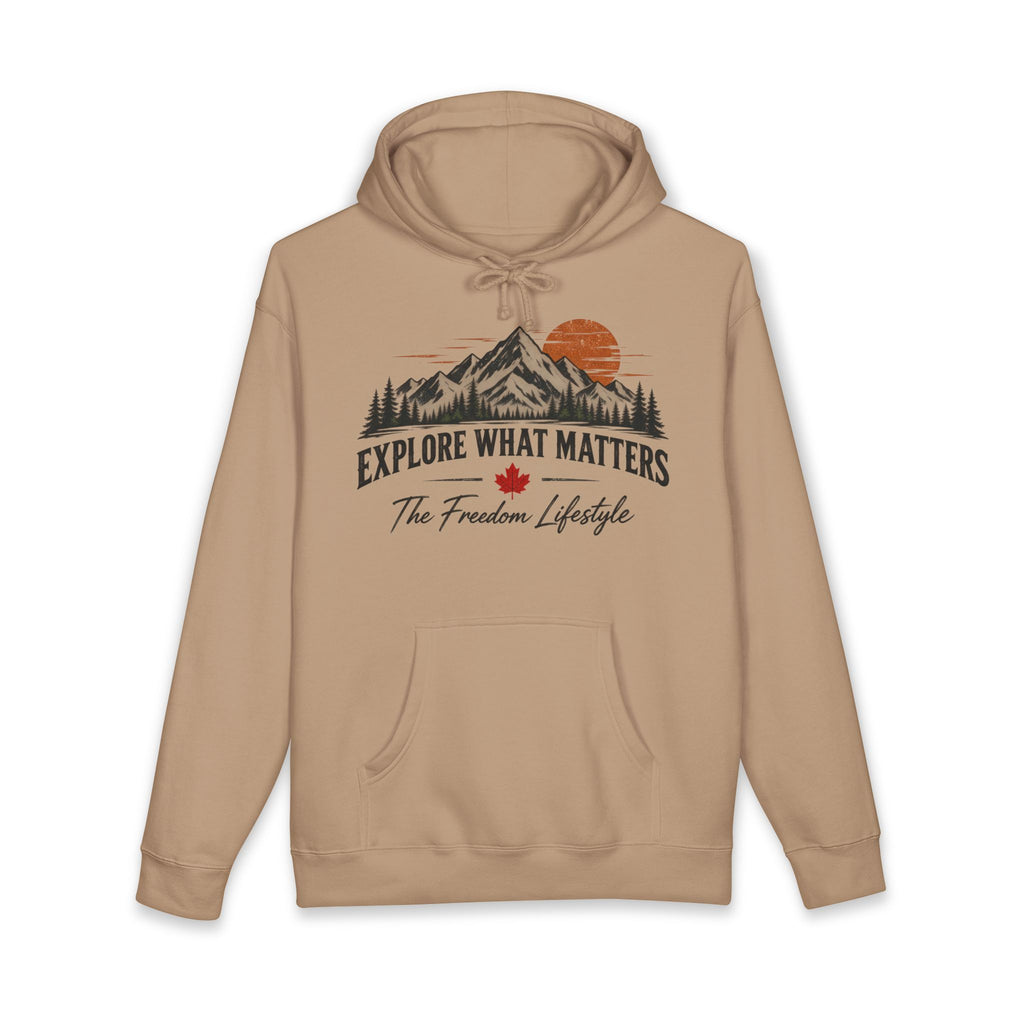 Explore What Matters Freedom Lifestyle Mountain Sunset Hoodie