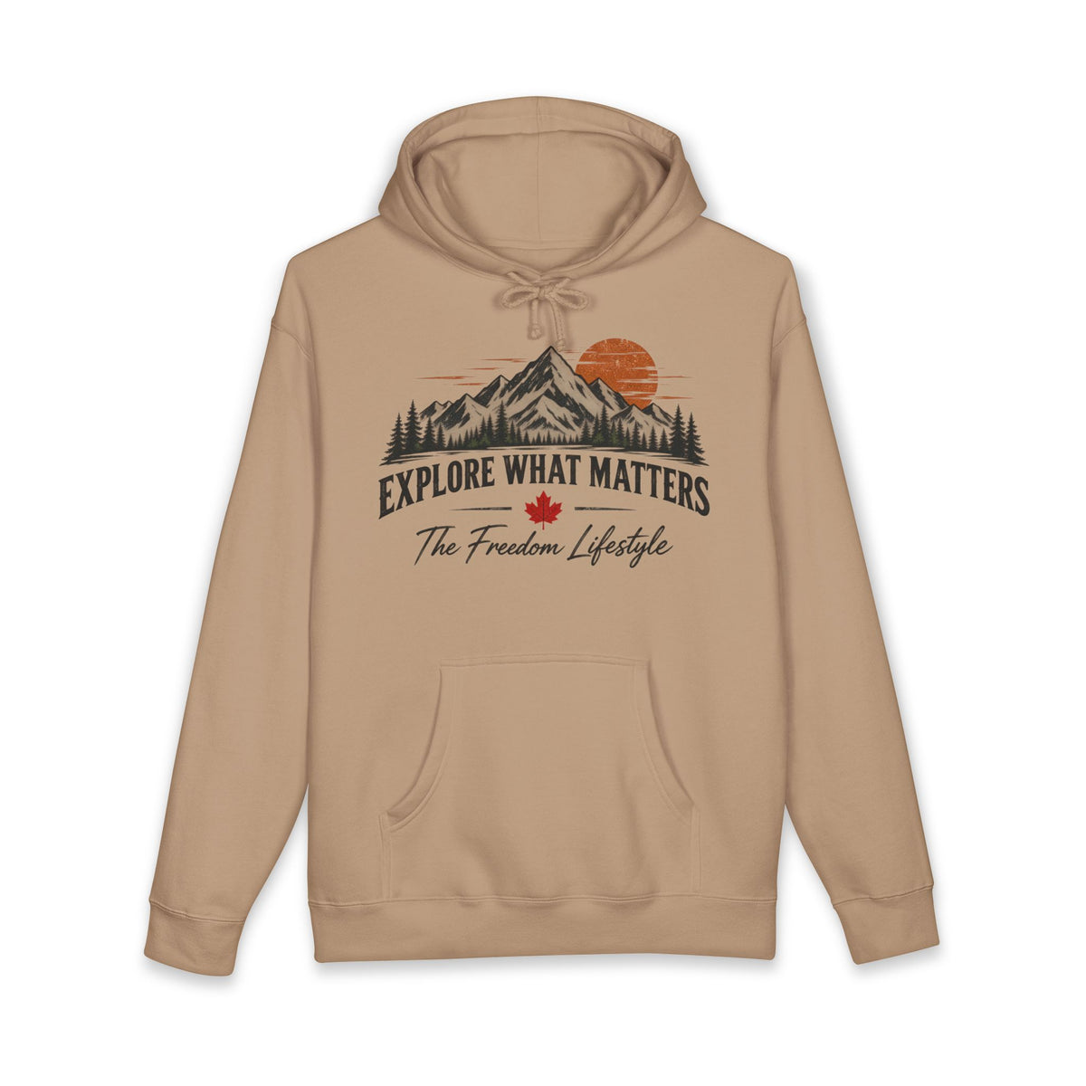 Explore What Matters Freedom Lifestyle Mountain Sunset Hoodie
