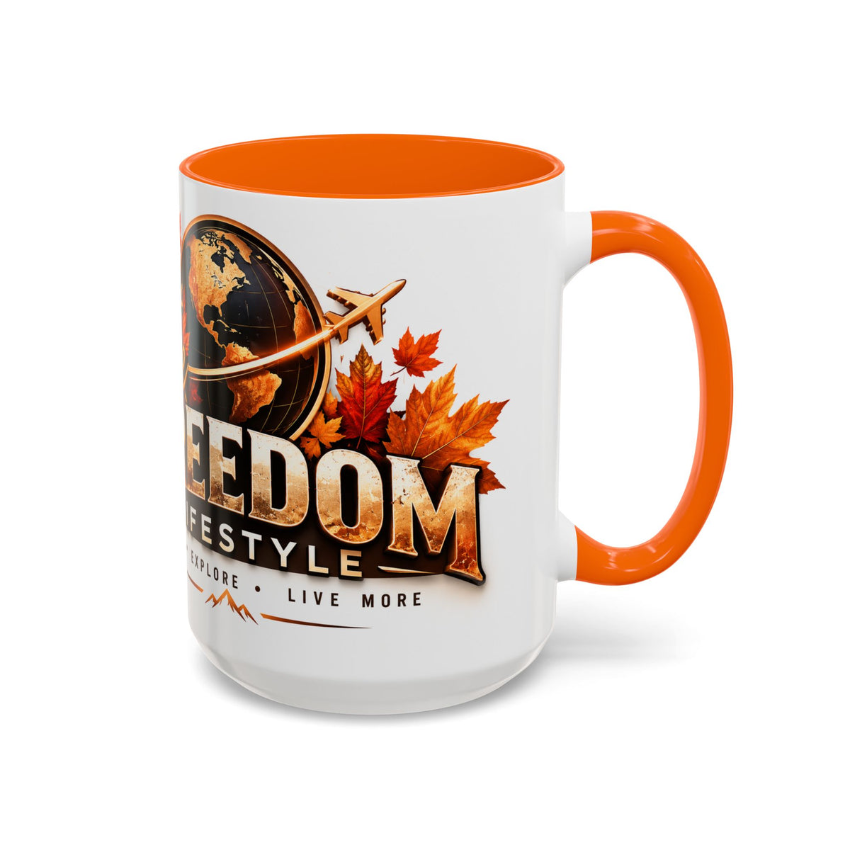 Freedom Lifestyle Accent Coffee Mug – Travel, Explore, Live More Design