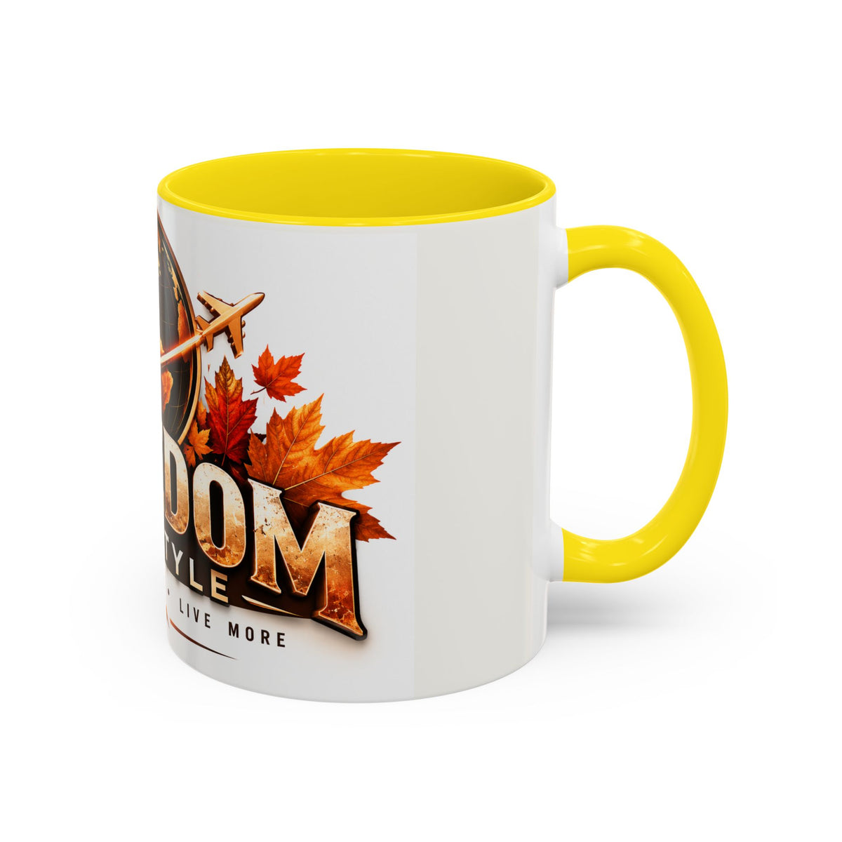 Freedom Lifestyle Coffee Mug — Travel, Explore, Live More Accent Mug