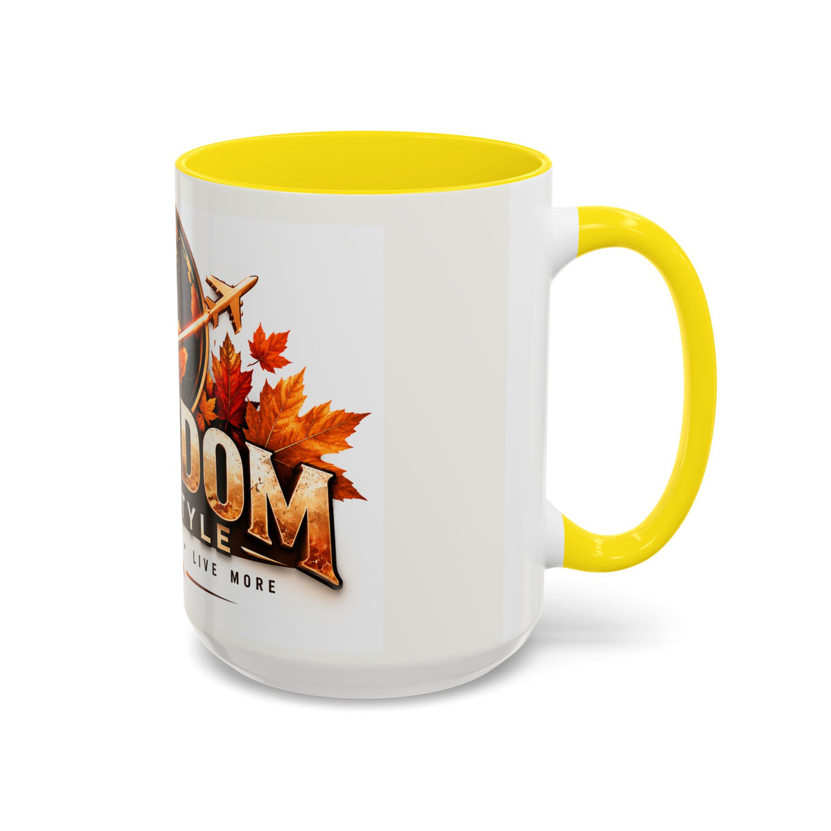 Freedom Lifestyle Coffee Mug — Travel, Explore, Live More Accent Mug