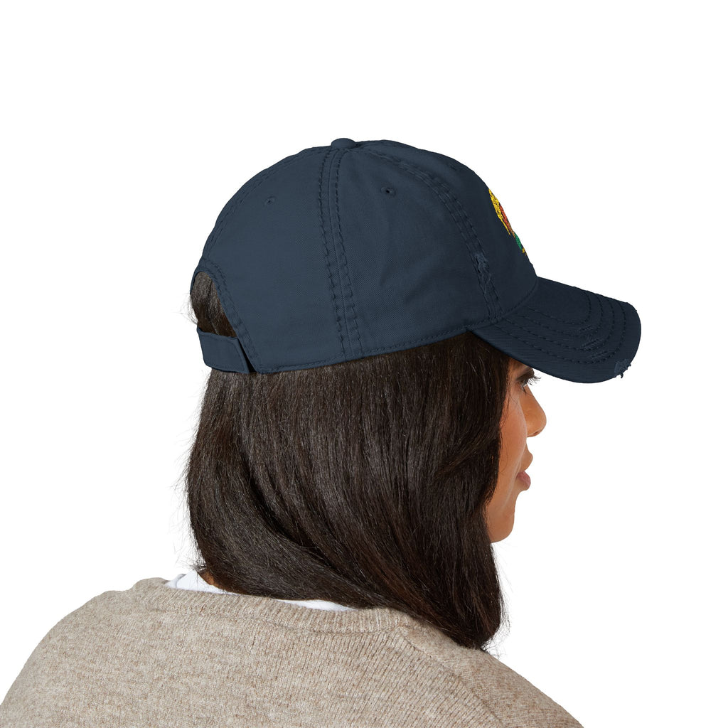 Distressed Embroidered Dad Hat — "Freedom Looks Good On You"