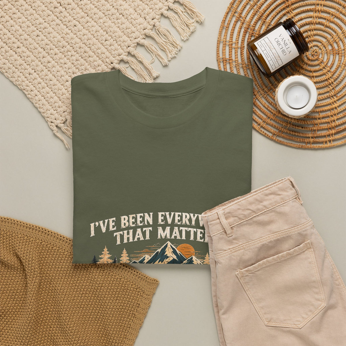 Adventure Mountain T‑Shirt — "I've Been Everywhere That Matters" Outdoor Travel Tee